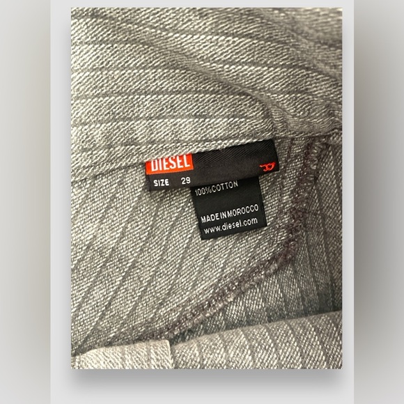 Diesel Vintage Denim Belt Wrap Mini Skirt Sz 29 Snap Button y2k Grunge Gray - Picture 6 of 8